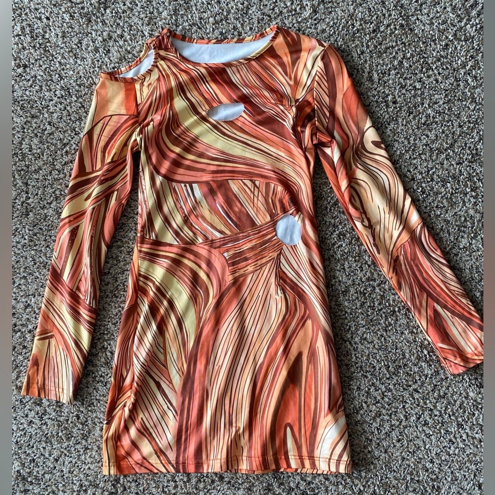Sexy vintage long sleeve bodycon dress